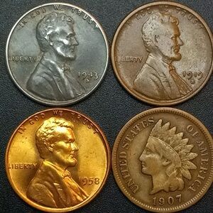 Indian Head Cent, WW2 Steel Cent, Lincoln Wheat Cent Set- NO JUNK!!